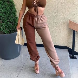 Colorblock Sweatpants - Brown Combo - Size